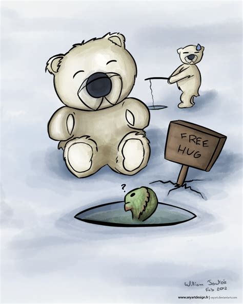 Baby polar bear gives free hug by Seyart on DeviantArt