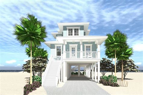 Narrow Lot Elevated Beach House Plans - homeplan.cloud