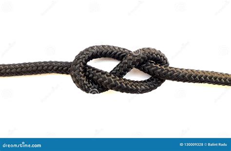 Figure eight knot on white stock photo. Image of climb - 130009328