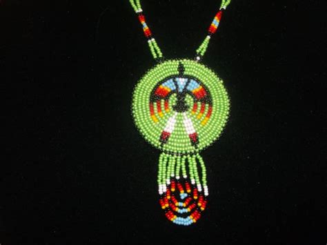 sale item... thunderbird necklace | Native american beadwork patterns, Native american beadwork ...