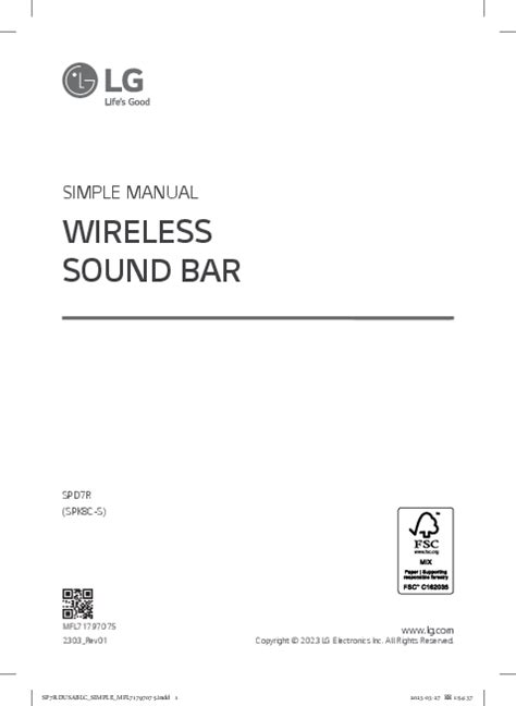 LG Wireless Sound Bar SPD7R Installation and Setup Guide