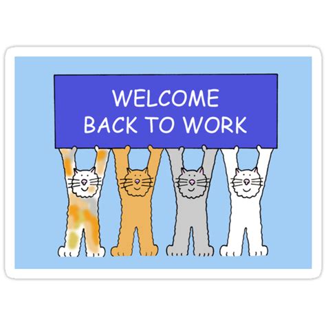 "Welcome Back to Work, Cartoon Cats." Stickers by KateTaylor | Redbubble