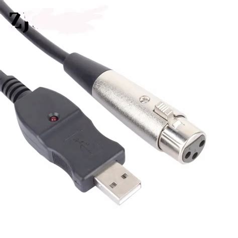 Black 3M 9FT USB MIC Link Cable xlr cable adapter USB Male to 3 Pin XLR Female Cable Cord ...