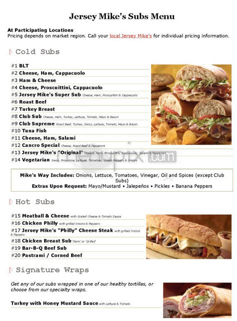 Jersey Mikes Printable Menu With Prices - prntbl ...