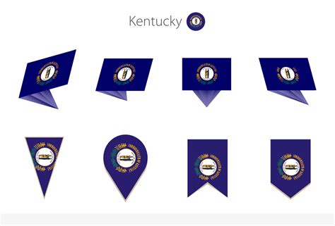 Kentucky US State flag collection, eight versions of Kentucky vector ...