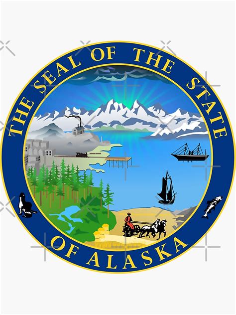 "Alaska Coat of Arms" Sticker for Sale by Aleksander37 | Redbubble