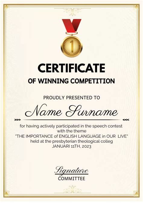 Winning Competition Certificate Template | PosterMyWall