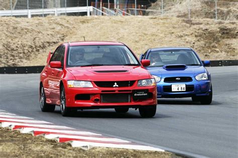 2005 Mitsubishi Evolution IX vs Subaru WRX STi comparison review ...