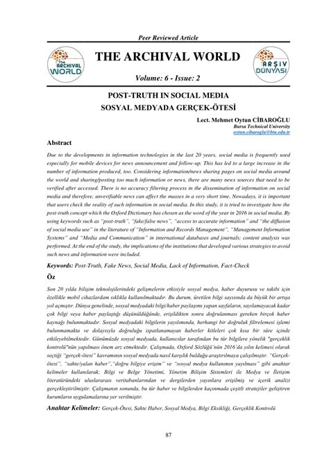 (PDF) Post-Truth in Social Media