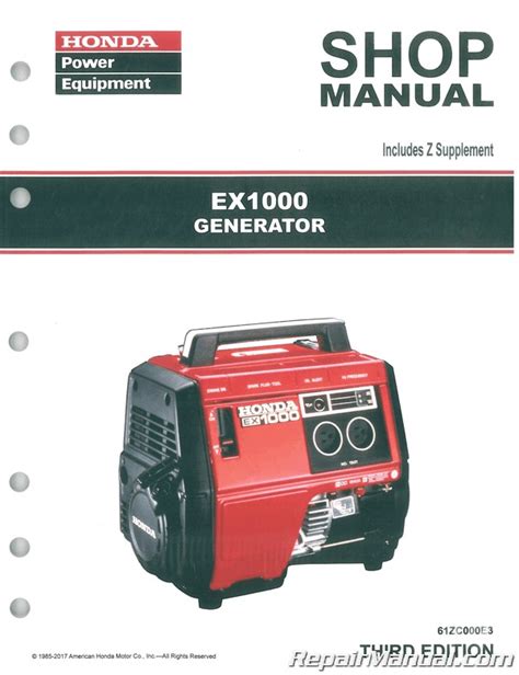 Honda EX1000 Generator Shop Manual