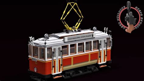 Lego tram moc building tutorial instructions - YouTube