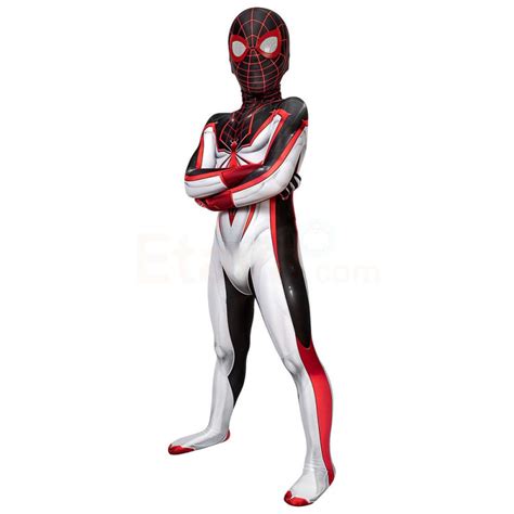 PS5 Spider-Man TRACK Suit Spiderman Kids Miles Morales Cosplay Costume