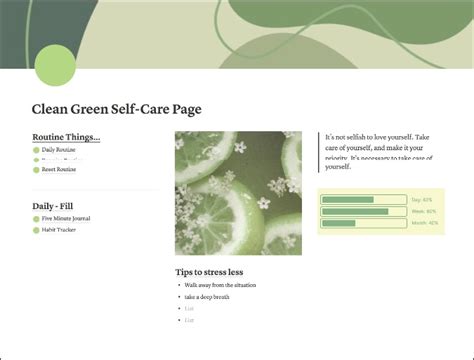 Self Care Notion Template