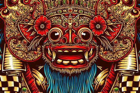 Barong Mask | Barong, Mask drawing, Art prints