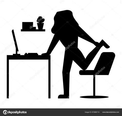 Empowered Woman's Silhouette Typing Laptop Strong Independent Female Professional Conquering ...