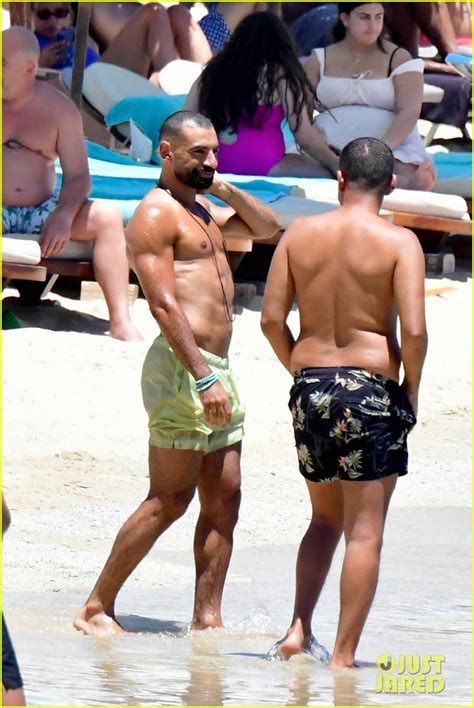 Soccer Star Mohamed Salah Bares Ripped Body at the Beach in Greece ...