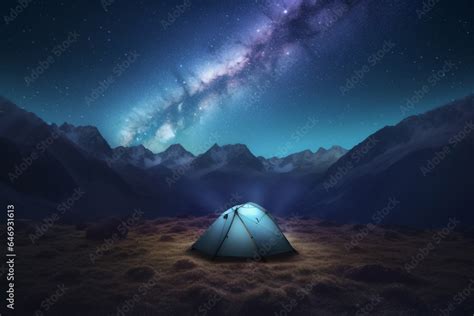 5 Billion Star Hotel. Camping in the mountains under the starry night ...