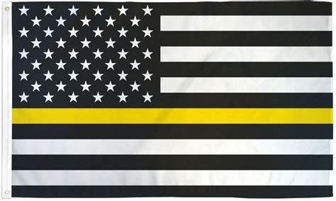 Thin Yellow Line Black and White American 3×5 Flag - I AmEricas Flags