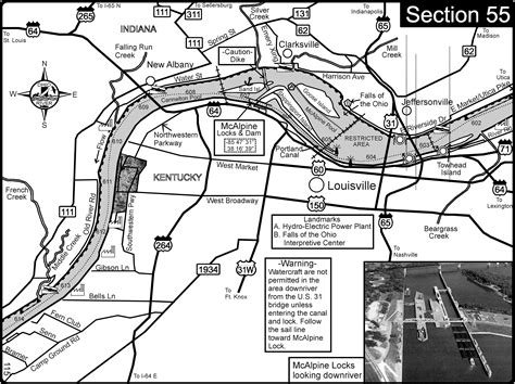 Ohio River at Louisville KY and Southern Indiana Map - Louisville KY • mappery