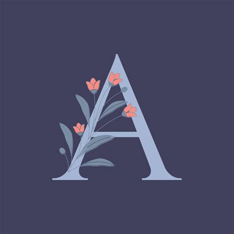 Premium Vector | Floral letter a flower font decoration botanical alphabet logo design vector