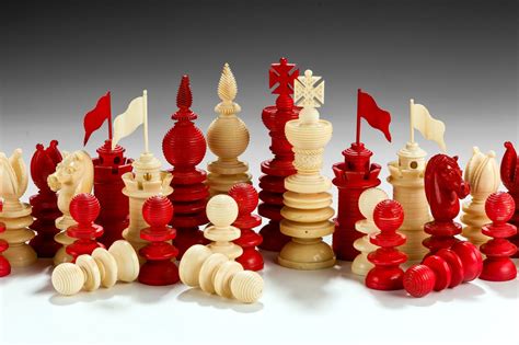 WILLIAM LUND IVORY CHESS SET - Richard Gardner Antiques