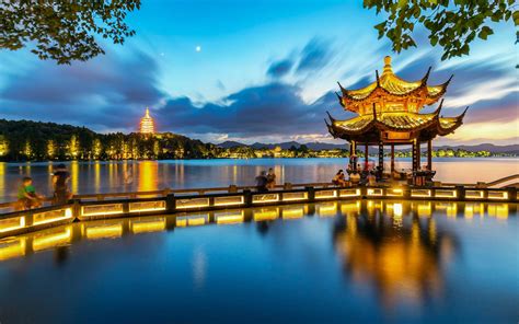 Download Hangzhou Lake Scenery Wallpaper | Wallpapers.com