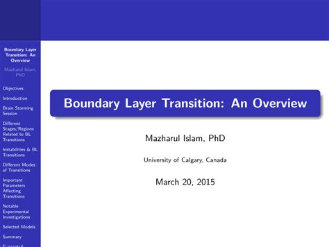 (PDF) Boundary Layer Transition: An Overview