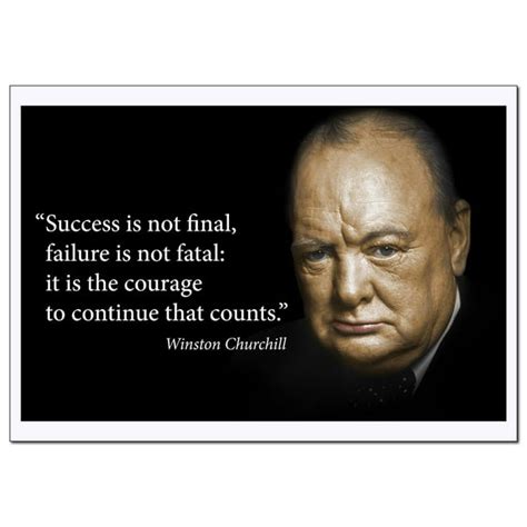 Motivational Winston Churchill Quotes Poster XLarge (Success is not ...