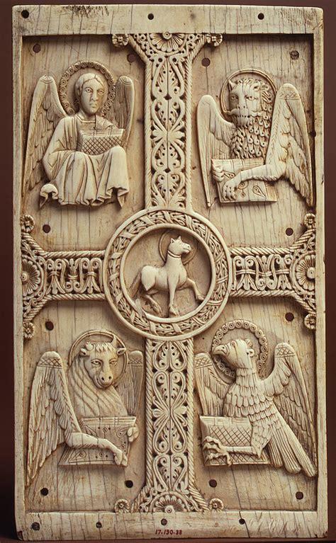 Plaque with Agnus Dei on a Cross between Emblems of the Four ...