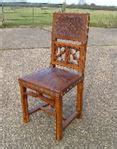 ANTIQUE FURNITURE WAREHOUSE - Antique Oak Dining Chairs - Set of Eight Gothic Oak and Leather ...