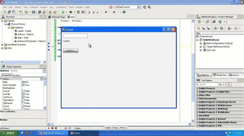 Learning to program Delphi tutorial 1 - Hello World - Pascal - Rad ...