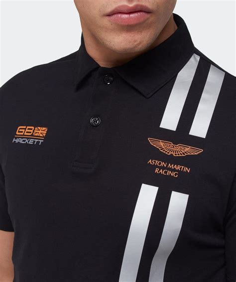 Lyst - Hackett Aston Martin Racing Stripe Polo Shirt in Black for Men