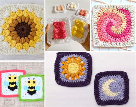 Unusual Granny Square Crochet Patterns - Crochet 365 Knit Too