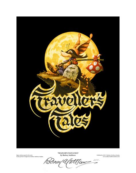 Traveller's Tales Logo open edition print – Rodney Matthews Studios