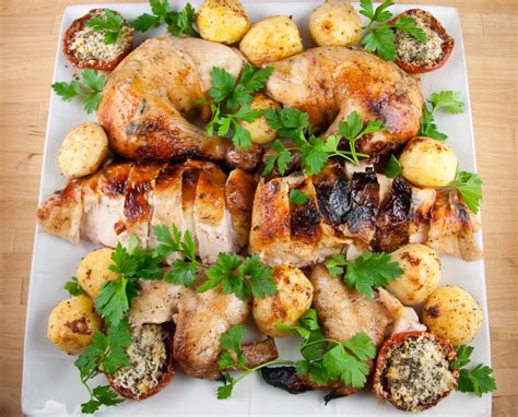 roast chicken platter party food main course | Chicken recipes, Chicken ...