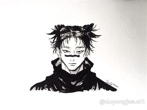 Choso from Jujutsu Kaisen fan art. Ink and Permanent marker on vellum board. : r/AnimeART