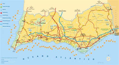 Mapa Do Algarve Portugal