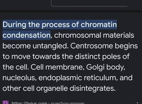 During the process of chromatin condensation, chromosomal materials becom..