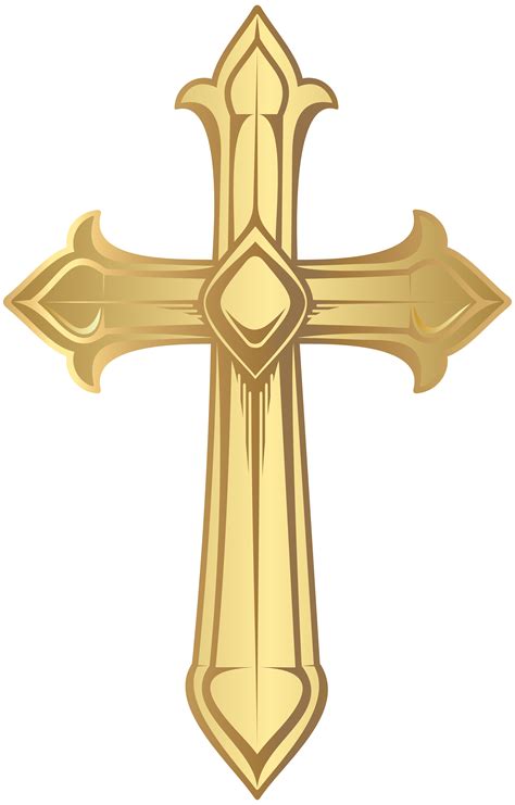 Golden Cross Png Golden Crucifix Clipart Large Size Png Image Pikpng | Images and Photos finder