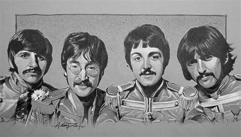 Lot Detail - Beatles "Sgt. Pepper" 12" x 17" Original Pencil Drawing by ...