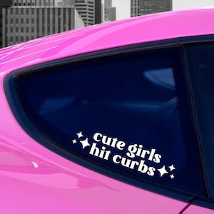 Cute Girls Hit Curbs Car Decal Funny Car Stickers Car Decal - Etsy