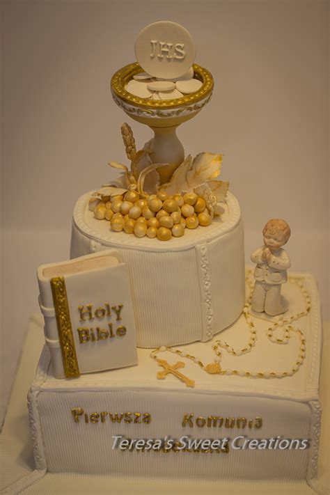 First Holy Communion Cake With Chalice And Bible ....all Edible And Handmade By Me ...