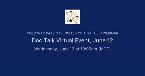 Doc Talk Virtual Event, June 12 | Cold War Patriots