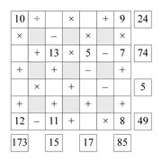 Printable CrossMath math and operation puzzles for kids and young math ...