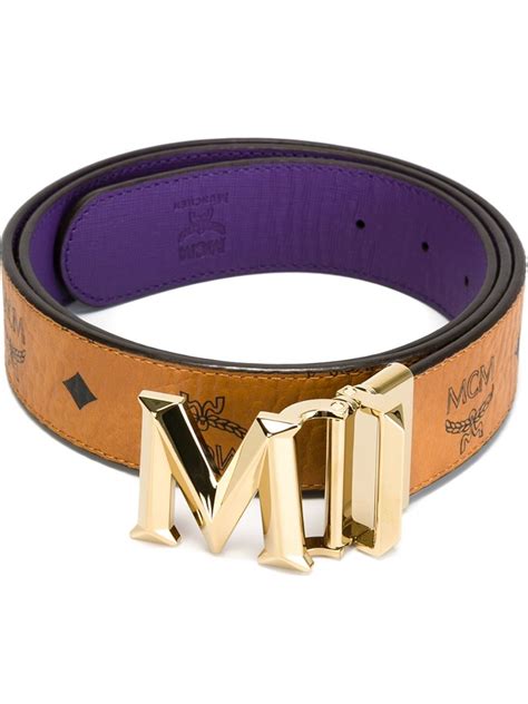 Lyst - Mcm Reversible Logo Belt in Brown