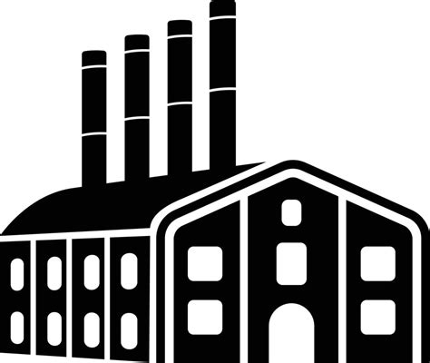 Factory Building industrial simple style black and white vector illustration Icon logo 21861358 ...