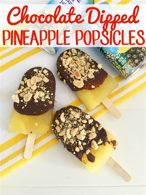 Chocolate-Dipped Pineapple Popsicles - This Mama Loves