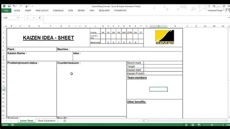 Kaizen Sheet Format Overview - YouTube