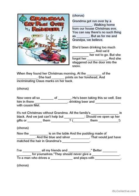 Grandma Got Run Over By A Reindeer Lyrics Printable