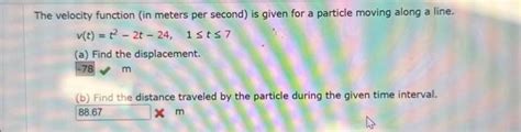 Solved The velocity function (in meters per second) is given | Chegg.com